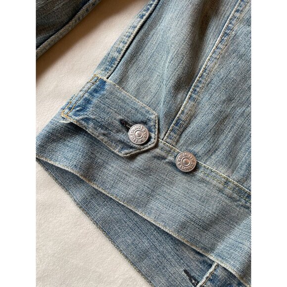 Levis Womens Mens Western Denim Jacket Size CH Light Wash Y2K Streetwear - Picture 11 of 12